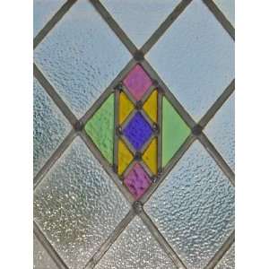 Multicolored and Lattice Antique Stained Glass
