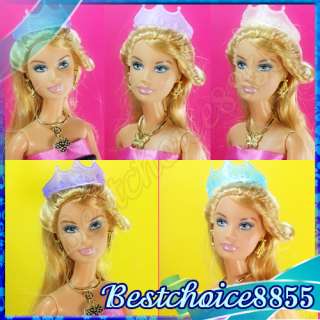 Sets Barbie Doll Accessories Dress Up Jewelry Necklack Crown Earing 