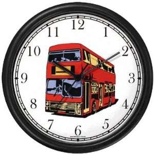  Red Double Decker Tour (Tourist) Bus No.2 Wall Clock by 