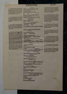 INKUNABEL 6 HS OPERA HORATIUS GRÜNINGER 1498 #A230S  