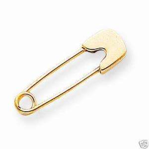 NEW 14K GOLD SMALL SAFETY PIN PENDANT/CHARM HOLDER  