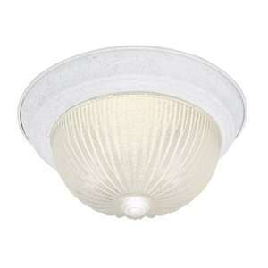Nuvo SF76/194 11 Inch Textured White Flush Dome with Ribbed Ice Glass