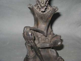 Tibetan Bronze carving angular arhat Buddha Statue  