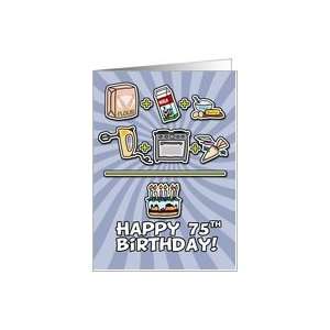  Happy Birthday   cake   75 years old Card Toys & Games