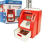 trademark global deluxe atm toy bank w atm card red