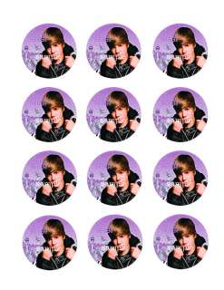 JUSTIN BIEBER Edible Cupcake Image Icing Toppers NEW  