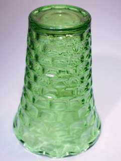Federal Glass Yorktown Green Vase   1950s Oval Thumbprint  