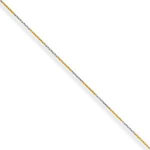 20 Inch White & Yellow Rhodium over Brass 0.85mm 2 color plated Fancy 