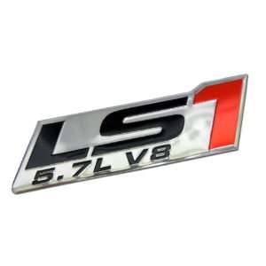 LS1 5.7L V8 Red Engine Emblem Badge Highly Polished Aluminum Chrome 