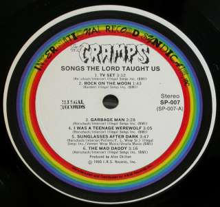 Very rare 1980 original pressing of The Cramps Songs The Lord Taught 