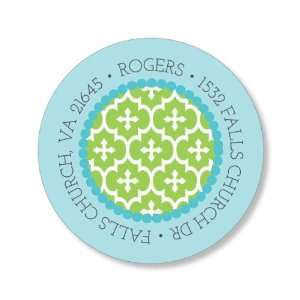  Four Post Crib Blue & Green Round Baby Shower Stickers 