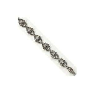  Silverflake  Crest Marcasite Bracelet Jewelry