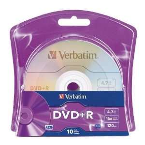  Verbatim 16X DVD+R Media 10 Pack Blister Electronics
