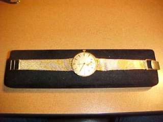   Mens Solid 14k Y Gold Watch & Band 54g 17J Manual Movement  