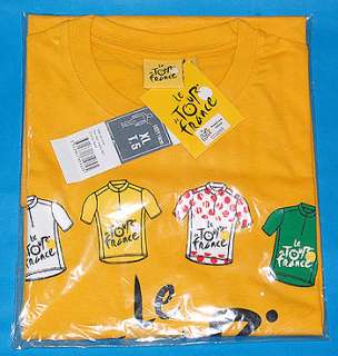   TOUR DE FRANCE 2010 Authentic Official Yellow T shirt Logo & 4 Jersey