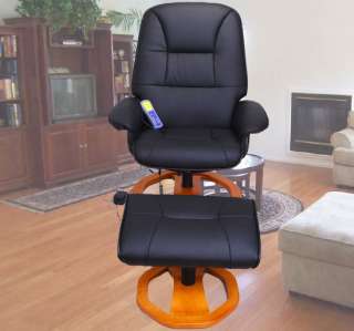 AOSOM Black Office TV Recliner Massage Chair With Ottoman New  