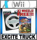 EXCITE TRUCK RACING GAME FOR THE NINTENDO Wii + 2 RACING WHEEL 