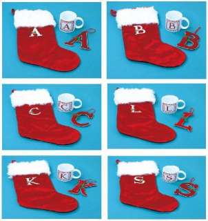 Pc Christmas Monogram Gift Sets Stocking Mug Ornament  