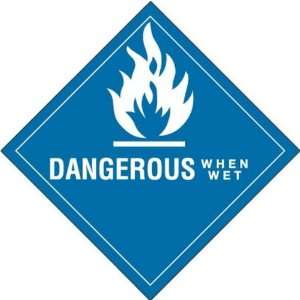  4 x 4 Dangerous When Wet D.O.T. Subsidiary Risk Labels 