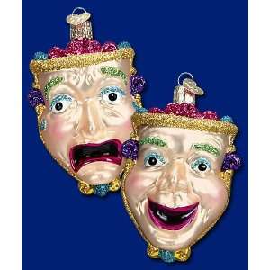  Old World Christmas Comedy & Tragedy Mask Theater Glass 
