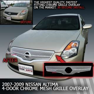 Nissan Altima 4 Door Chrome Mesh Grille Overlay 2007 2008 2009 