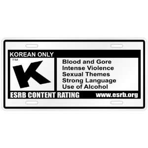  New  Korean Only / E S R B Parodie South Korea License 