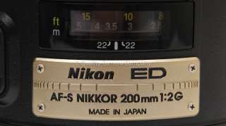 Nikon AF S VR NIKKOR 200mm f/2.0 f/2 G IF ED Lens PRISTINE OPTICS 