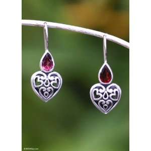  Garnet earrings, Hearts Desire Jewelry