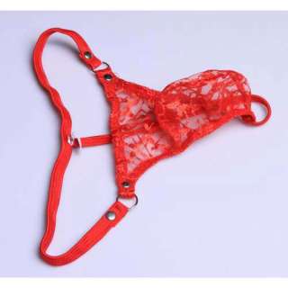 New Mens Sexy Lace G String Briefs Red Underwear G18  