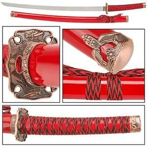  Red Samurai Warrior Sword Katana