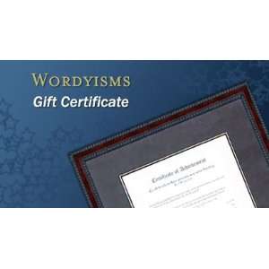  Wordyisms Framing Gift Certificate