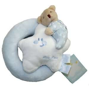 Tuc Tuc Blue Teddy Bear. Round Soft Baby Rattle and Teething Toy 
