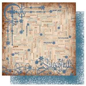  Snowfall Words 12 x 12 Double Sided Glitter Paper Arts 