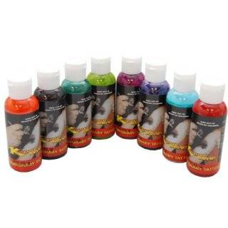 COLOR TATTOO INK 2 OUNCE SIZE SECONDARY COLORS TEMPORARY AIRBRUSH 
