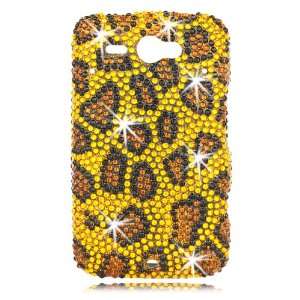   Bling Phone Shell for HTC A810E Status/ChaCha   Leopard  Yellow   AT&T