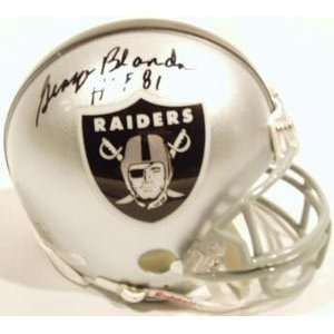  George Blanda Signed Mini Helmet   Oakland Sports 