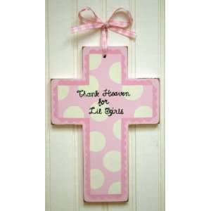  Pink Wooden Wall Cross Baby