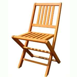  VIFAH V511   Set of 2 Outdoor Wood Folding Chairs, Natural Wood 