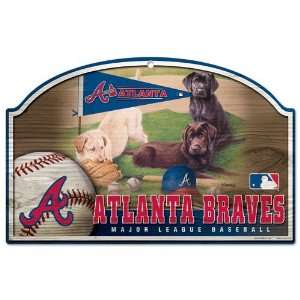  Atlanta Braves Wood Sign   Dogs