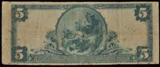 1902 $5 LARGE SIZE NOTE MAD RIVER NATIONAL BANK OF SPRINGFIELD OHIO 