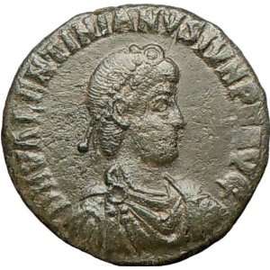  VALENTINIAN II w Victory & Kneeling woman 378AD Rare Large 