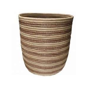  African Wolof Woven Waste Basket Cocoa
