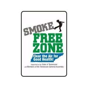SMOKE FREE ZONE CLEAR THE AIR FOR GOOD HEALTH (TENNESSEE) Sign   14 x 