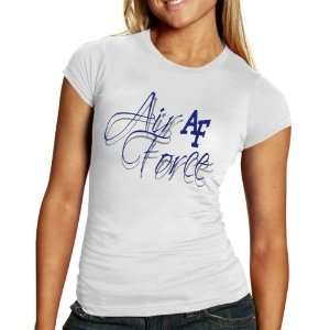  NCAA Air Force Falcons Ladies White Logo Script T shirt 