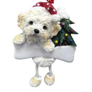  Shihpoo Dog Dangling/Wobbly Leg Christmas Ornament by E&S 