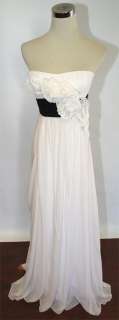 NWT BCBG MAX AZRIA $498 White Silk Party Prom Gown 4  