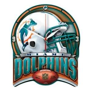 Miami Dolphins Wall Clock High Definition color graphics durable matte 