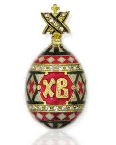 Egg Pendant Russian Silver 925 Gold 22k Easter XB NEW   