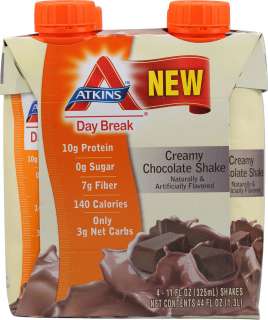 Atkins Day Break Shake RTD Creamy Chocolate 24 cans 637480064422 