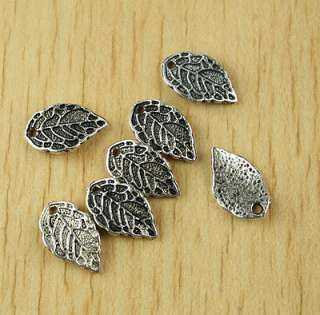50x Tibetan silver leaf charms H2524  